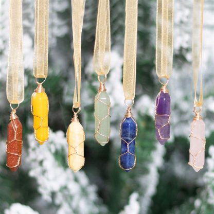 Set of 7 Hanging Crystal Tree Decorations - Image 4