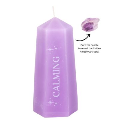 Calming Crystal Candle with Rough Amethyst - Image 2