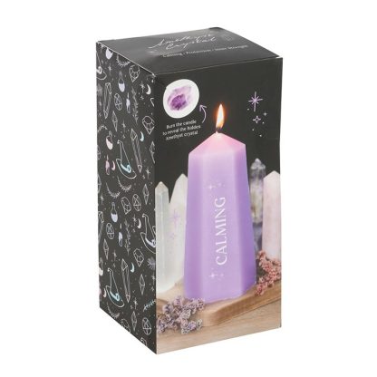 Calming Crystal Candle with Rough Amethyst - Image 5
