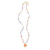 Orange Mushroom Beaded Pendant Necklace - Image 3