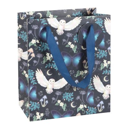 23cm Midnight Forest Owl Print Gift Bag - Image 2