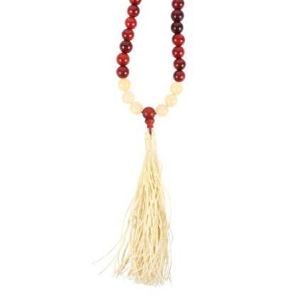 Self Confidence Rosewood & Yellow Jasper Mallah Necklace - Image 3