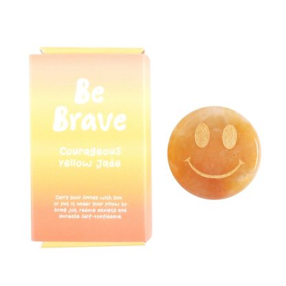 Be Brave Yellow Jade Happy Face Crystal - Image 4