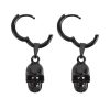 Black Stainless Steel Skull Earrings - Image 3