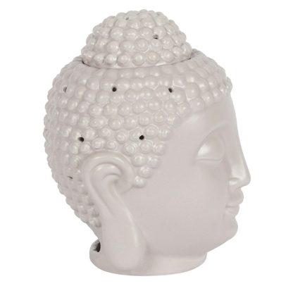 Large Grey Buddha Head Oil Burner - Image 3