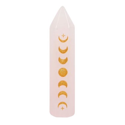 5cm Rose Quartz Moon Phase Crystal Point - Image 2