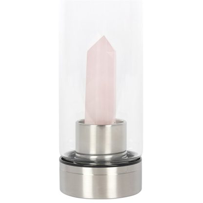 Rose Quartz Purifying Glass Water Bottle - Image 2