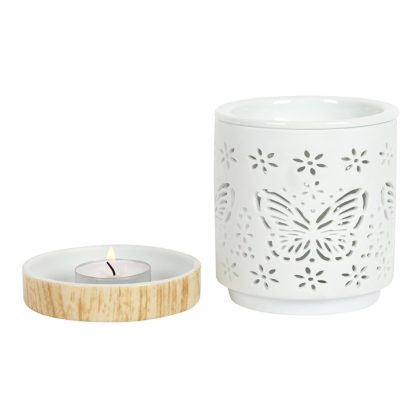 Matte Ceramic Butterfly Oil Burner - Image 3