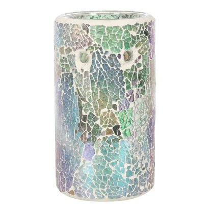 Pillar Light Blue Iridescent Crackle Oil Burner - Image 2