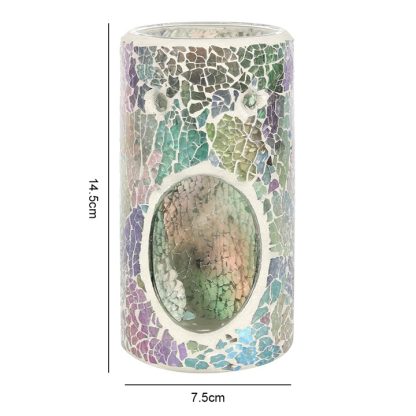 Pillar Light Blue Iridescent Crackle Oil Burner - Image 3