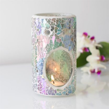 Pillar Light Blue Iridescent Crackle Oil Burner - Image 4