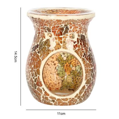 Large Brown Crackle Oil Burner - Image 3