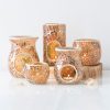 Large Brown Crackle Oil Burner - Image 5