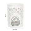 White Matte Lattice Cut Oil Burner - Image 5