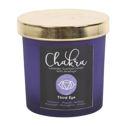 Third Eye Chakra Lavender Crystal Chip Candle - Image 3