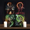 19x25cm Earth Element Wizard Canvas Plaque by Anne Stokes - Image 5