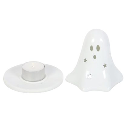 Ceramic Ghost Tealight and Incense Cone Holder - Image 5