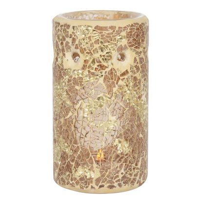 Gold Pillar Crackle Glass Oil Burner - Image 2