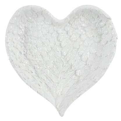 Glitter Heart Shaped Angel Wing Trinket Dish - Image 2