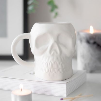 Matte White Skull Mug - Image 4