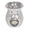 Large Silver Crackle Oil Burner - Image 2