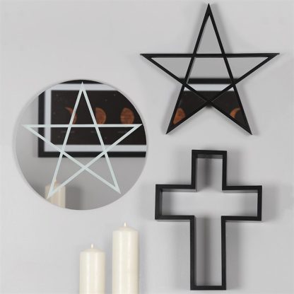 Black Framed Pentagram Mirror - Image 3