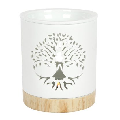 White Tree of Life Cut Out Oil Burner - Image 2