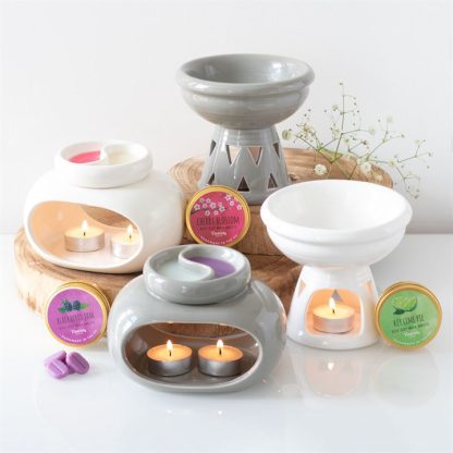 Off White Deep Bowl Oil Burner - Image 5