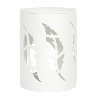 White Feather Cut Out Oil Burner - Image 3