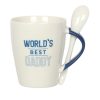 World's Best Daddy Ceramic Mug and Spoon Set - Image 2