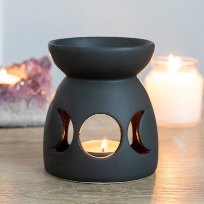 Black Triple Moon Cut Out Oil Burner - Image 4