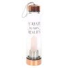 Rose Quartz Create My Own Reality Glass Water Bottle - Image 2