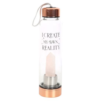 Rose Quartz Create My Own Reality Glass Water Bottle - Image 2