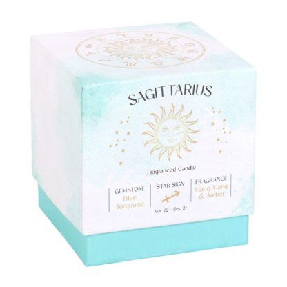 Sagittarius Ylang Ylang & Amber Gemstone Zodiac Candle - Image 4