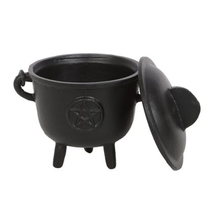 11cm Cast Iron Cauldron with Pentagram - Image 2