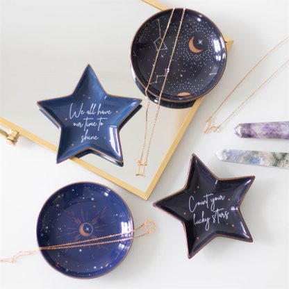 10.5cm Ceramic Purple Star Sign Trinket Dish - Image 3