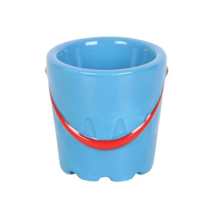 Set of 2 Bucket Shaped Ceramic Egg Cups with Spade Spoons - Image 3