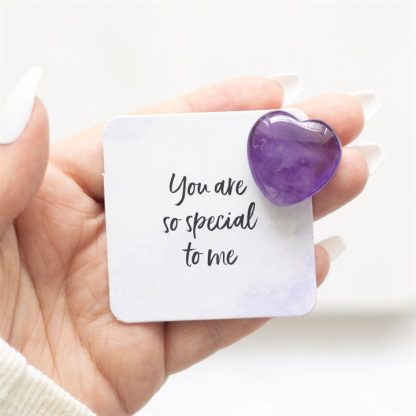 You Are Special to Me Amethyst Crystal Heart in a Bag - Image 4