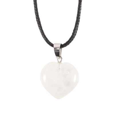 Clear Quartz Healing Crystal Heart Necklace - Image 3