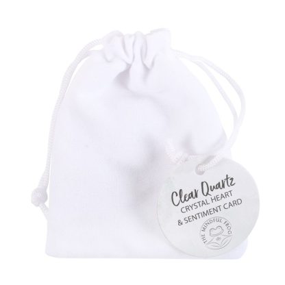 You Rock Clear Quartz Crystal Heart in a Bag - Image 3