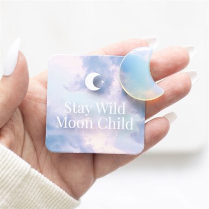 Stay Wild Opalite Crystal Moon in a Bag - Image 4