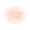 You Are Loved Rose Quartz Crystal Palm Stone - Image 2