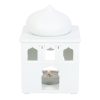 Off White Mosque Oil Burner and Incense Cone Holder