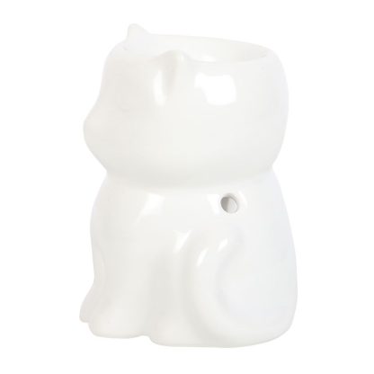 Shiny White Cat Oil Burner - Image 2