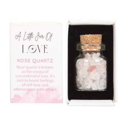 Jar of Love Rose Quartz Crystal in a Matchbox - Image 2