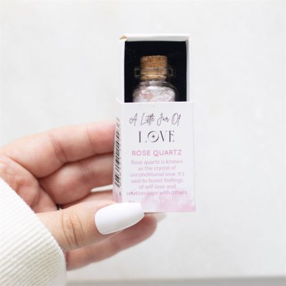 Jar of Love Rose Quartz Crystal in a Matchbox - Image 4