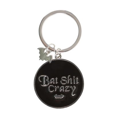 Round Bat Shit Crazy Keyring - Image 2