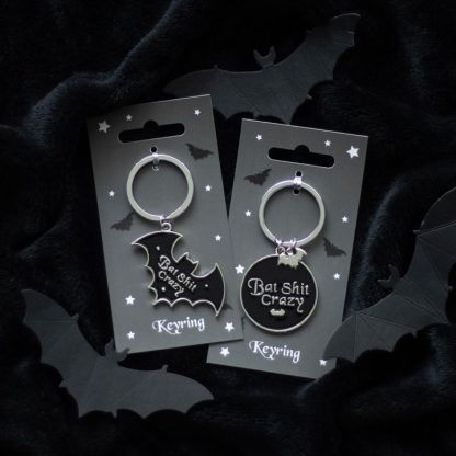 Round Bat Shit Crazy Keyring - Image 5
