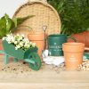 Green Resin Wheelbarrow Planter - Image 5
