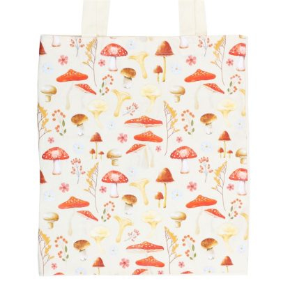 Mushroom Print Polycotton Tote Bag - Image 3